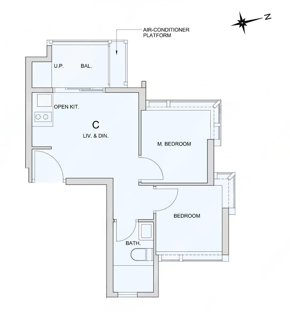 瑧爾 AUSTIN BOHEMIAN 2房C戶型圖則